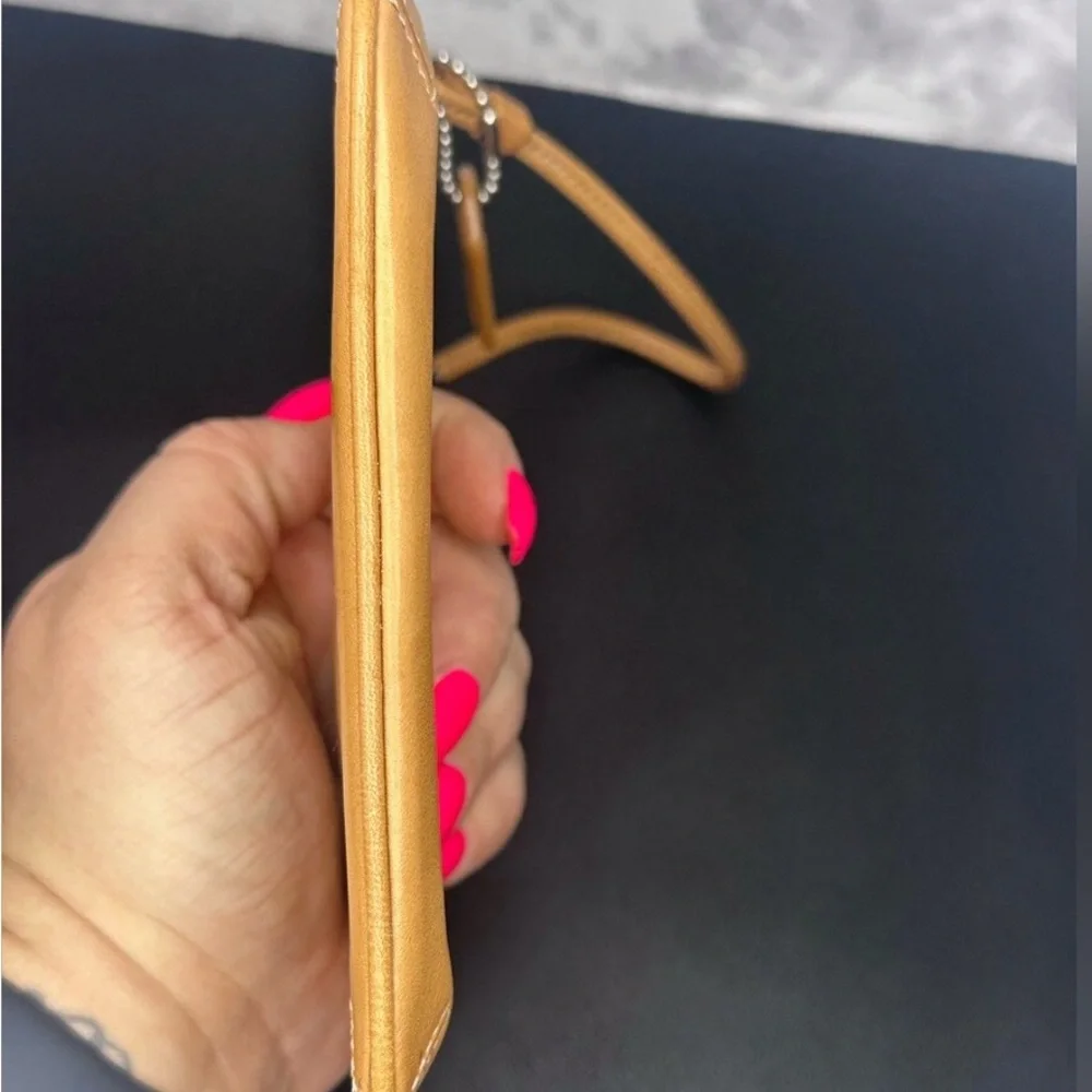 Coach Tan Leather Wristlet